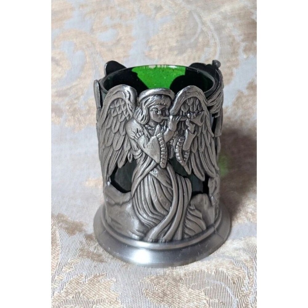 Vintage Metal Angel Voltive Candle Holder Christmas